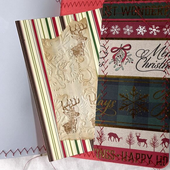 Christmas Junk Journal  With Charm u Washi  Fabric Wrap Tons Ephemera Handmade B - Picture 13 of 16